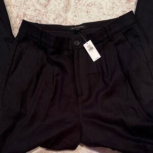 NWT Banana Republic Women's Black Front Pleated High Rise Trousers